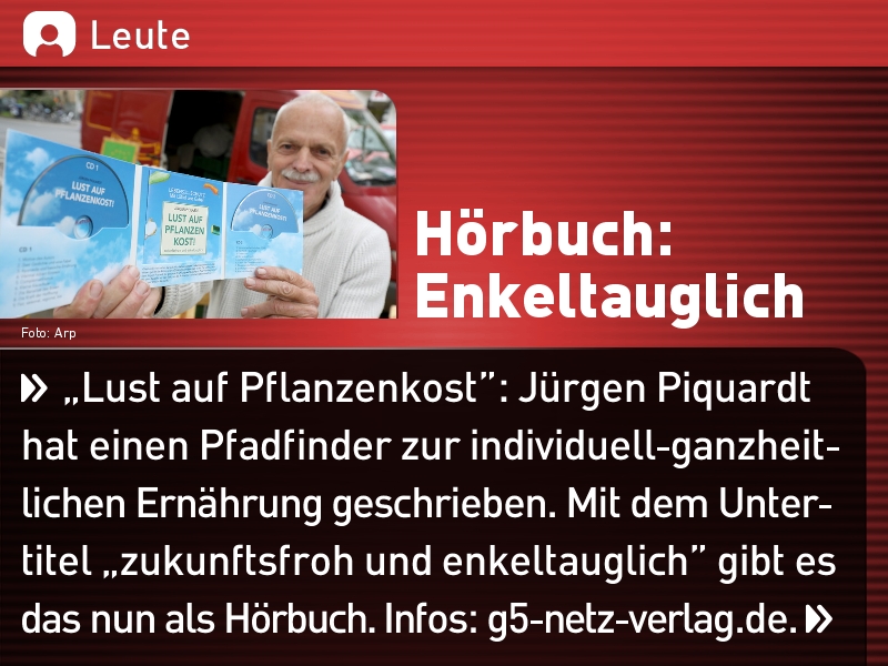 Das Pflanzenkost-H�rbuch im Fahrgastfernsehen